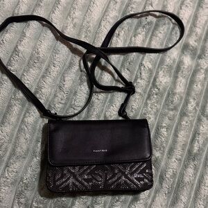 Pixie Mood Black on black Patterned Crossbody Bag